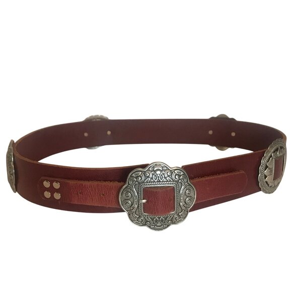 IDYLLWIND M. LAMBERT Womens XL (39-43) Brown Leather Concho Belt main image 16